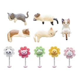 10 Pieces Of Cartoon Cat Ornaments, Creative Mini Ornaments, Cute And Fun Ornaments, Car Interior Decorations.