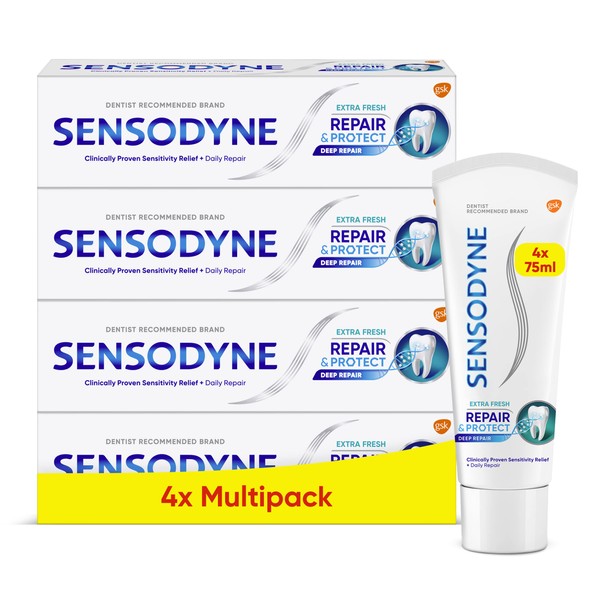 Sensodyne Repair & Protect Toothpaste Extra Fresh Multipack, 75ml, 4 Pack