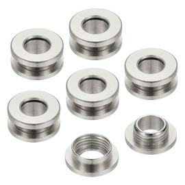 PATIKIL 8mm(1/3 inch) Solid Brass Hole Eyelets, 6 Pcs Flat Self Backing Grommets with Washer for Shoes Clothes Crafts Bag Leather Craft, Silver Tone