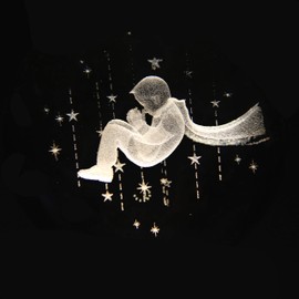 DGRENA 3D Crystal Ball Music Box LED Luminous Wood Base, Rotating Glow, Sincere Birthday Present