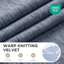 Joydeco Blue Blackout Curtains 96 Inches Long 2 Panels Set, Thermal Insulated Drapes for Living Room Bedroom, Rod Pocket Living Room Window Curtain(Light Blue,52'' Wx96'' L)