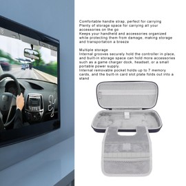 Compact Hard Protective Case, Portable Hard Shell Travel Bag with Pockets, for Rog Ally X 2024 RC72LA, for Rog Ally 2023 RC71L, for MSI Claw A1M & Other Accessories (Deep Blue)