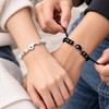 Matching Yin Yang Friendship Bracelets for 2, Adjustable Black and