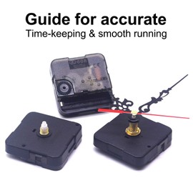 7 Pieces Movement for Wall Clock, Silent, Quartz Movement with Hands, Metagio Long Shaft Clock Mechanism for Crafts, Radio Movement Parts Repair Kit with Hands