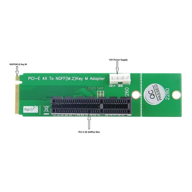 PCI Express Convertidor Adaptador M2 A Pci Mineria Zcash Monero