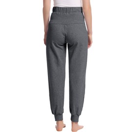 Joyaria Womens Maternity/Pregnancy Lounge/Sleep Pants/Bottoms Over The Belly Dark Gray,Medium