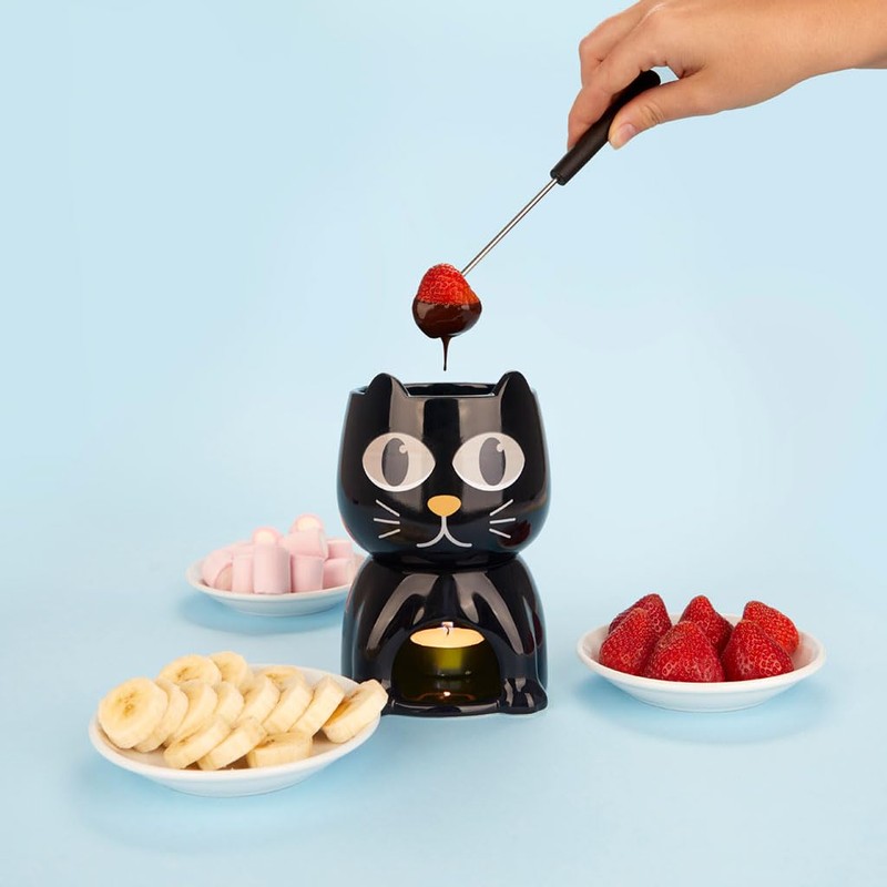 balvi Fondue Wake Cat Colour Black Heat Sensitive, Cat Opens