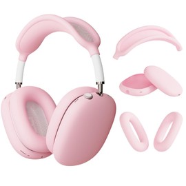 Foweroty Silicone Case for AirPod Max (2024/2020),Ear Pad Case/Ear Cups Cover/Headband Shell,Skin Anti-Scratch, Accessories Ultra Protective Cover for Apple for AirPods Max (USB-C)(Pink)