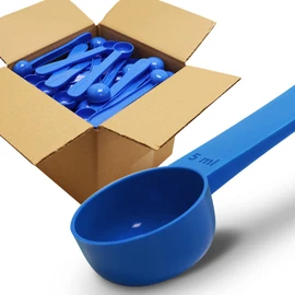 50pc Box, RE-GEN 5ml Reusable Long Handle Plastic Measuring Spoon Scoops Dosing Spoons | Ideal for Liquids, Powders, Granules, Home, Kitchen, Catering, Healthcare, Fitness