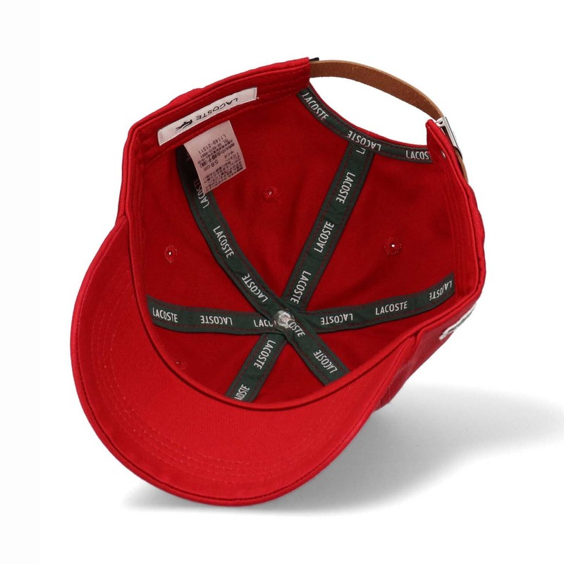 Lacoste Leather Belt Side Logo Cap (Red)