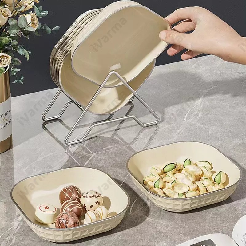 TP Platos De Plastico Polipropileno Parece Peltre 14cm - 6pz