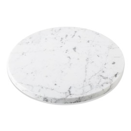 Koville Italian Natural Marble Cutting Board for Kitchen, 11inch Round Hand Crafted Marble Slab for Cheese, Charcuterie, Pastry Board - Wedding Gift, House Warming Gift(Bianco Carrara)