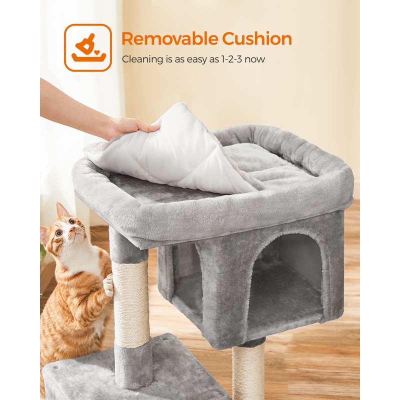 Feandrea Cat Tree, 33.1-Inch Cat Tower, L, Cat Condo for