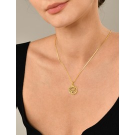 YL Celtic Knot Necklace 925 Sterling Silver Triskele Moon Pendant 18k Gold Triskelion Jewelry for Women