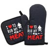 GOSJINNK Funny BBQ Kitchen Mitts and Pot Holders（Set of 2）