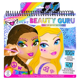 Fashion Angels Make-up & Hair Design Sketch Portfolio (11452) Sketchbook for Beginners, Sketchbook with Stencils and Stickers for Ages 6 and Up