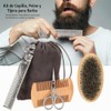 Kit de cuidado de barba, juego de cepillos de barba,