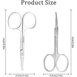 Senshuomy Professional Multi-Purpose Scissors Set - Curved Blade Design for Eyebrows, Nails, Cuticles & Thick Toenails (2-Piece Kit) - Grooming Tools for Men & Women