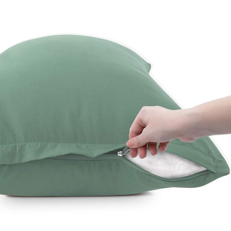PiccoCasa Zippered Pillowcases, 100% Brushed Microfiber Polyester Pillow Case Cover,