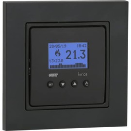 VEMER VE780001 KIROS INT Digital Thermostat Heater with 4 Buttons, Room Thermostat for Underfloor Heating, Heating Thermostat with Mounting on Flush-Mounted Box, Power Supply 230 V, Grey/White