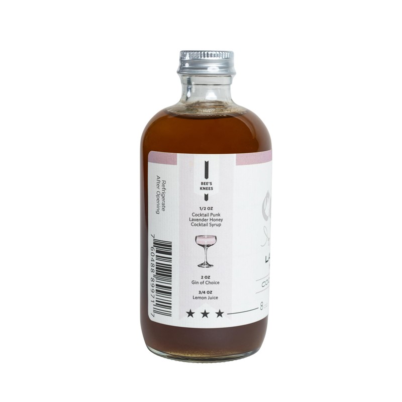 Cocktail Punk Lavender Honey Cocktail Syrup, 8 oz, All Natural,