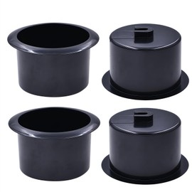 4Pcs Plastic Cup Holder Sofa Recliner Cup Holder Replacement Sofa Insert for Table, Sofa, Boats, Desk (Black)
