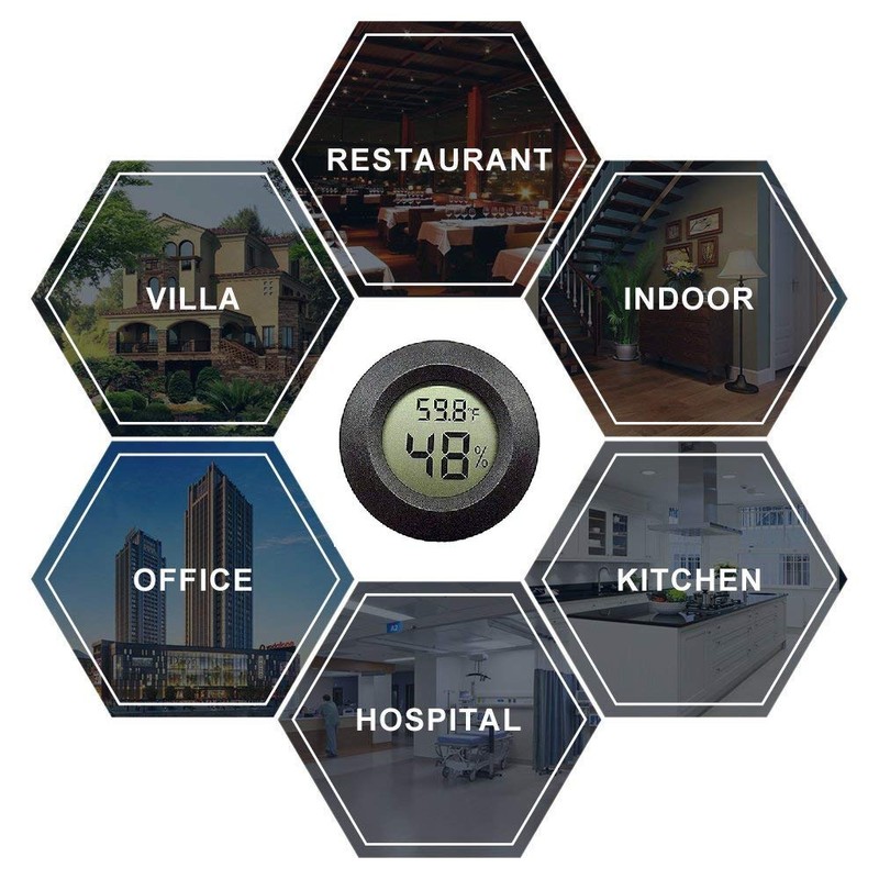 Kinyanco 5-Pack Mini Hygrometer Thermometer with Digital LCD Display Indoor