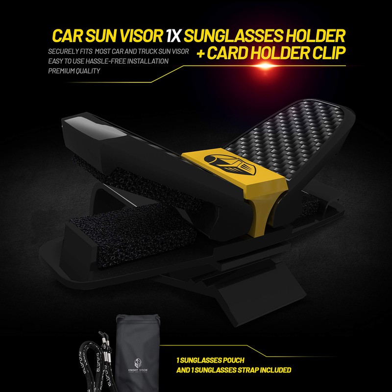 BLUPOND Sunglass Holder for Car Visor - Universal Sunglasses Clip