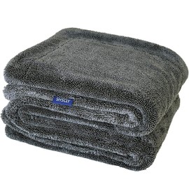 SHSCLY Microfiber Car Wash Towel, Super Absorbent Dryer Cloth, Double Sided, Large, Thick, Gray, 35.4 x 23.6 inches (90 x 60 cm), 1 Piece