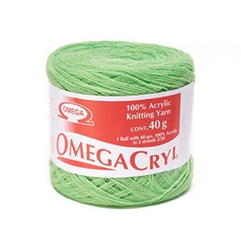 OMEGACRYL [40grs] by Omega - 3-Thread Yarn Ideal for Embroidery, Knitting and Crafts - Color 31-Lime Green 69