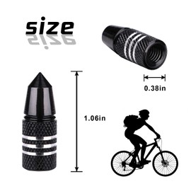 Presta Valve Caps Aluminum Alloy Anodized Colorful Bike Air Dust Valve Stem Covers Fit Presta/French MTB Mountain/Road Bike, Rocket Design, Heavy-Duty, Screw-On (5 Pack)