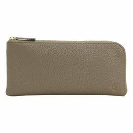 Credran CR-CL3475 Women's Long Wallet, L-Shaped Zipper, Genuine Leather, beige (taupe)