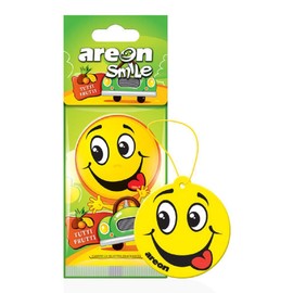 AREON Smile I Emoji Design Hanging Car Air Freshener, Tutti Frutti (Pack of 12)