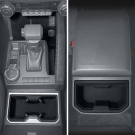 FUJIYOUPIN Silicone Organizer Tray for Tacoma 2024 2025, Custom Fit Gen 4th Tacoma Accessories, Non-Slip Interior Liner in Middle Console and Rear Armrest Cup Holder Silicone Rubber 4PCS