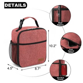 Femuar Lunch Box for Men Women Adults, Small Lunchbox for Work Picnic - Reusable Lunch bag Portable Lunch tote, Pink