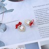 Dervivea Boho Bow Heart Dangle Earrings Crystal Heart Drop Earrings