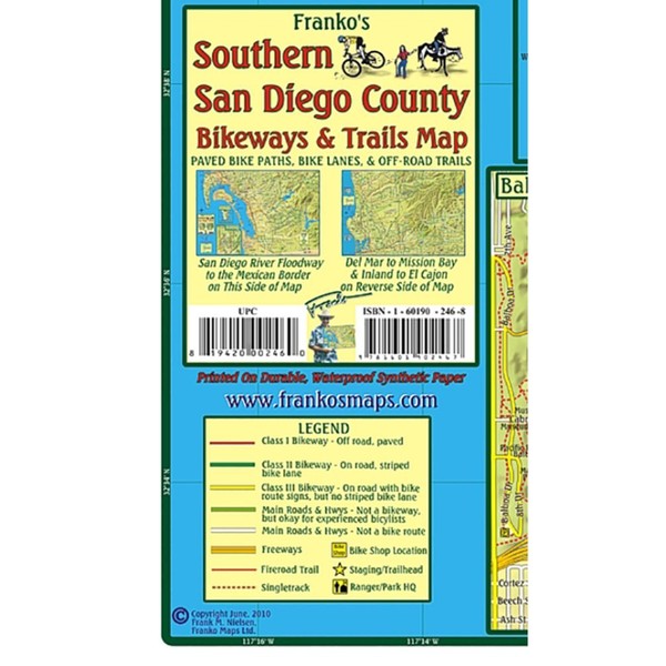 Franko Maps MAP FML CA SAN Diego County Trails South