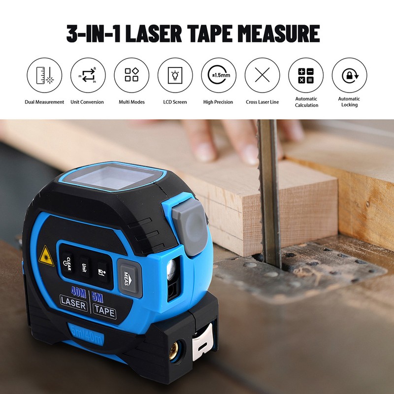 3-in-1 Laser Tape Measure Multifunctional Digital Display Cross Line Laser