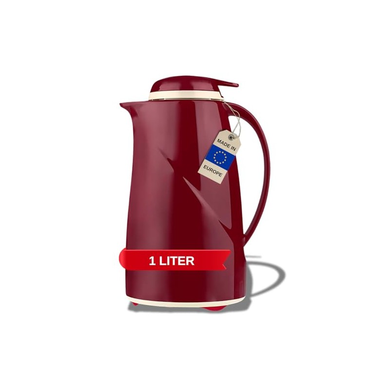 Helios Wave Push Thermos Flask Red 1 L - 6