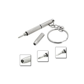 2 x Mini 3in1 Screwdriver Glasses Phone Watch Screw Repair Tool Keyring Keychain (2pcs Screw Drivers)