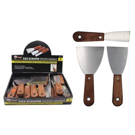 Max Force Diamond Visions Max Force 2221547 3 Piece Wood Handle Flex Scraper Putty...