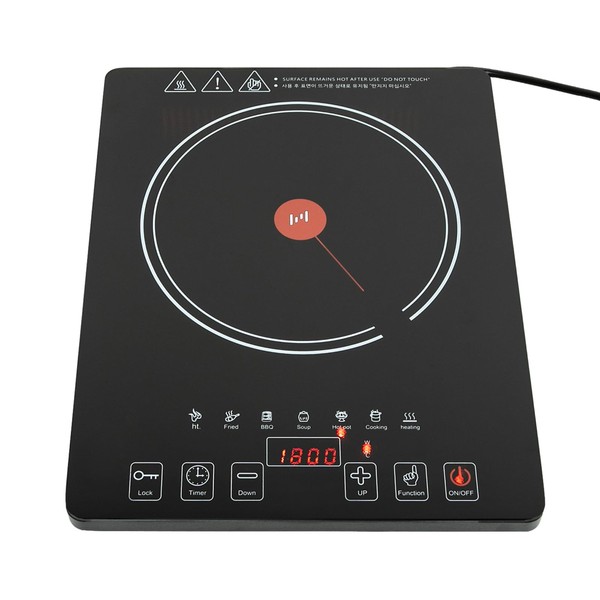 Countertop Single Burner,Compact Stove for Home Dorm Office,Portable Electric Cooktop,1800W