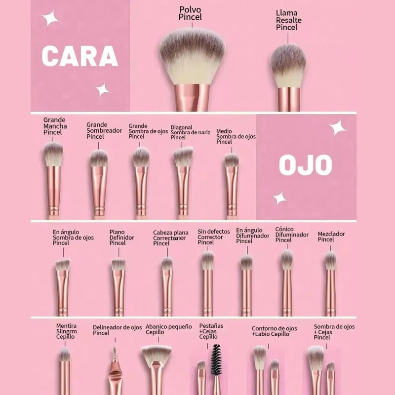 Fazxssea 67pcs Brochas De Maquillaje Rosa Profesional, Multifuncional, Con Estuche.