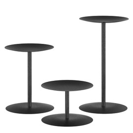 smtyle Black Candle Holder Metal Candle Stand Set of 3 Pillar Candle Holders for Table Centerpieces Fireplace Decorations Gothic Decor