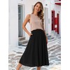 Seta T Women's Casual Skirt Elastic Waist A Line Midi