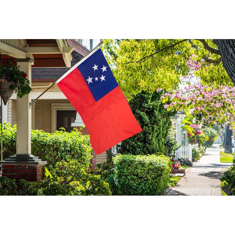 DANF Samoa Flag 3x5 Ft Thick Polyester, Fade Resistant, Brass
