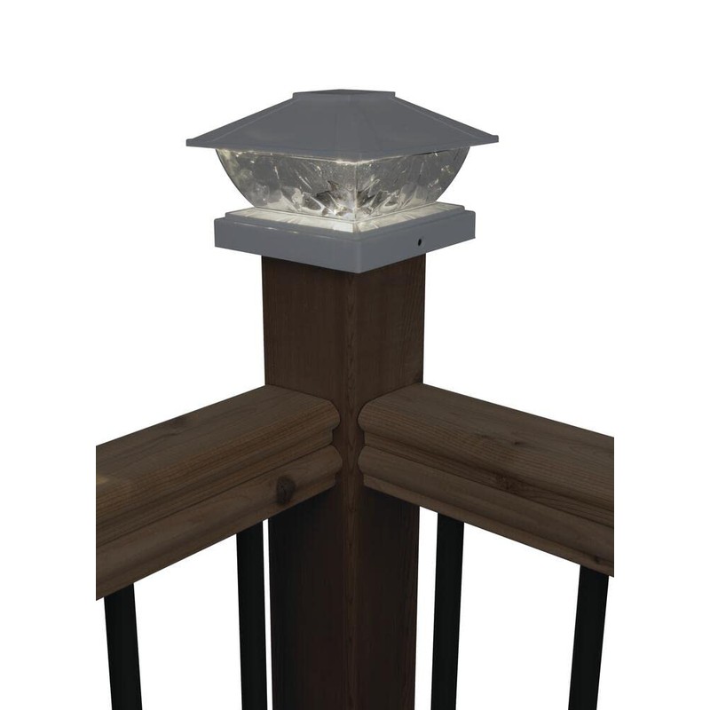 Patriot Lighting Solar Integrated LED Lakota White Post Cap Landscape