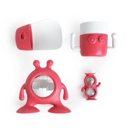 Prince Lionheart 7370 EYEFAMILY Bathroom Set: More Fun & Brighter Smiles Fuchsia Red