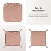 YZDPLO Blush Pink Rose Gold Glitter Leather Vanity Tray Desktop