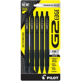 Pilot, G2 Edge Premium Gel Roller Pens, Fine Point 0.7 mm, Black, Pack of 5